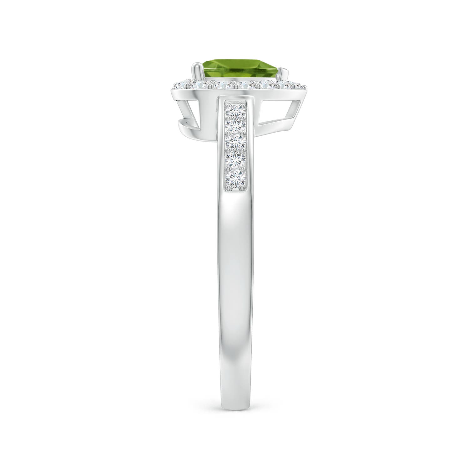 AAA - Peridot / 0.98 CT / 14 KT White Gold