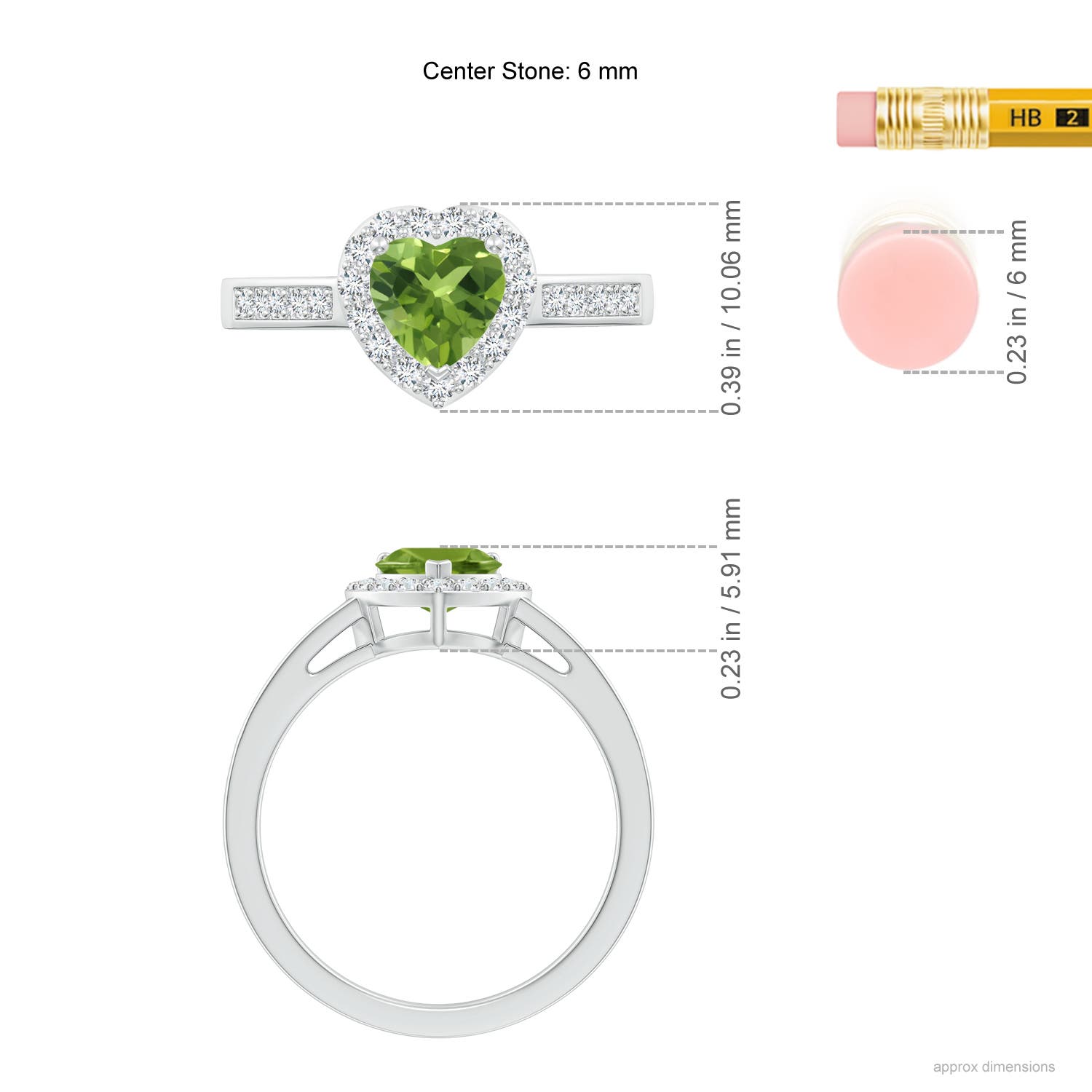 AAA - Peridot / 0.98 CT / 14 KT White Gold