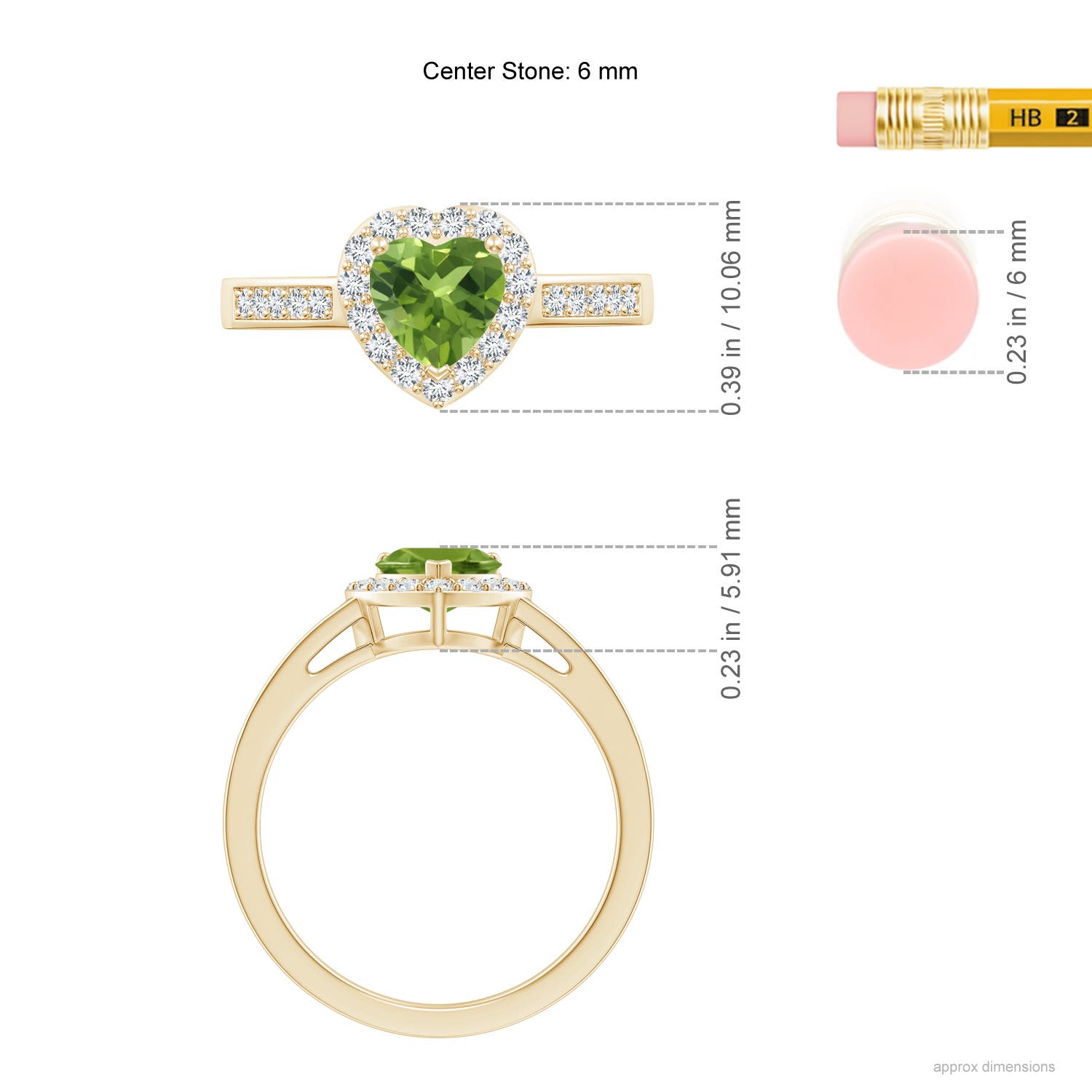 AAA - Peridot / 0.98 CT / 14 KT Yellow Gold