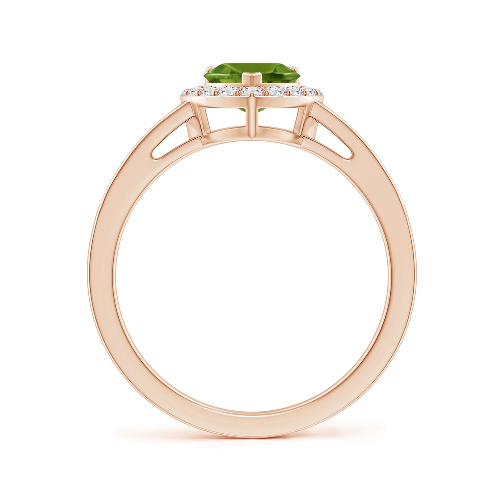 6mm AAAA Heart-Shaped Peridot Halo Ring with Diamond Accents in Rose Gold - side_1