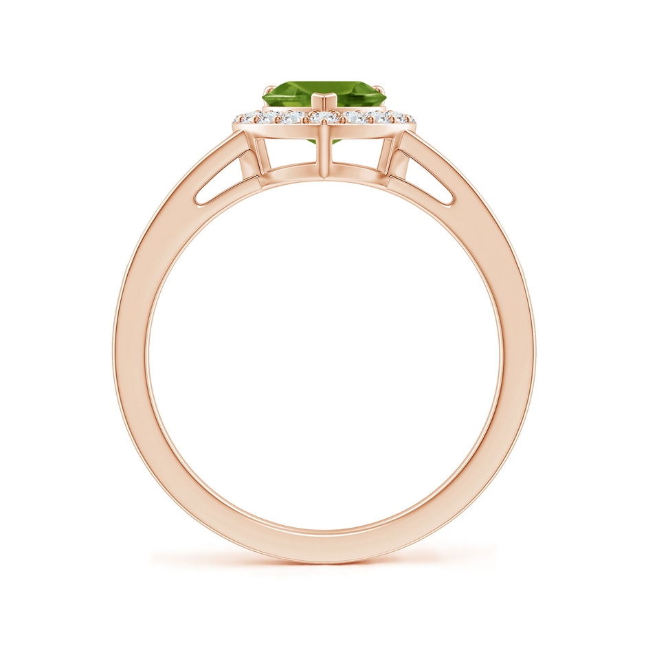 6mm AAAA Heart-Shaped Peridot Halo Ring with Diamond Accents in Rose Gold side-1