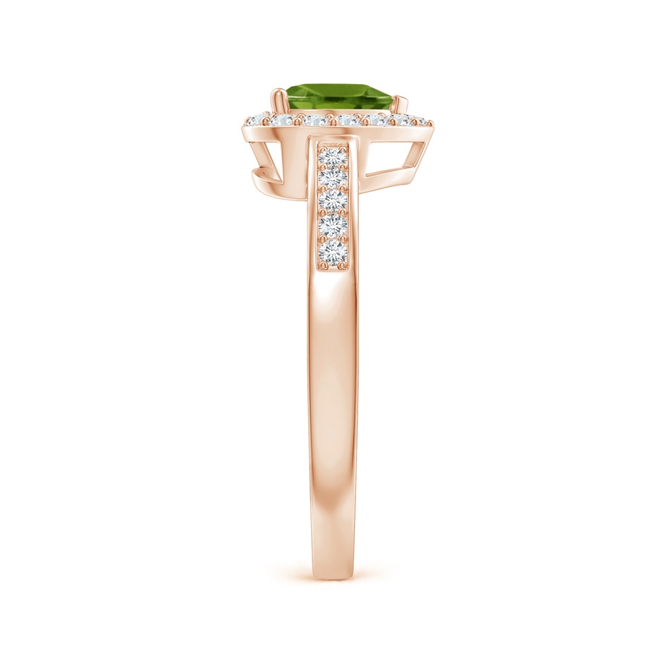 6mm AAAA Heart-Shaped Peridot Halo Ring with Diamond Accents in Rose Gold side-2