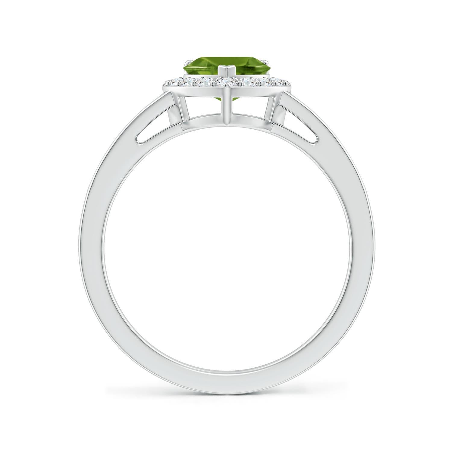 AAAA - Peridot / 0.98 CT / 14 KT White Gold