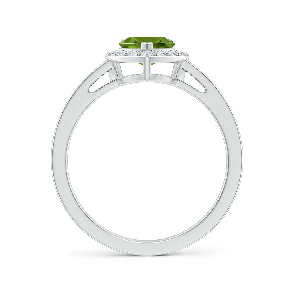 6mm AAAA Heart-Shaped Peridot Halo Ring with Diamond Accents in White Gold - side_1