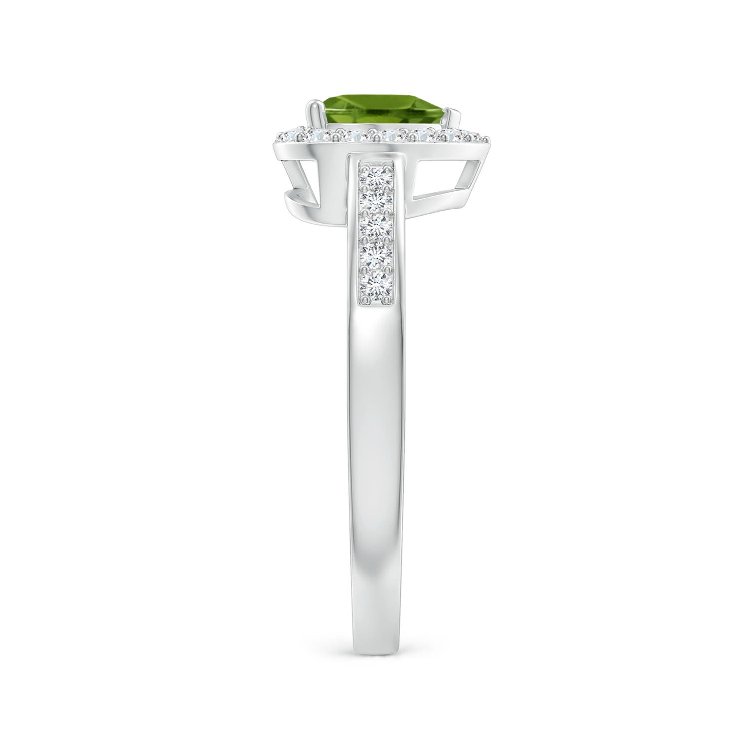 AAAA - Peridot / 0.98 CT / 14 KT White Gold