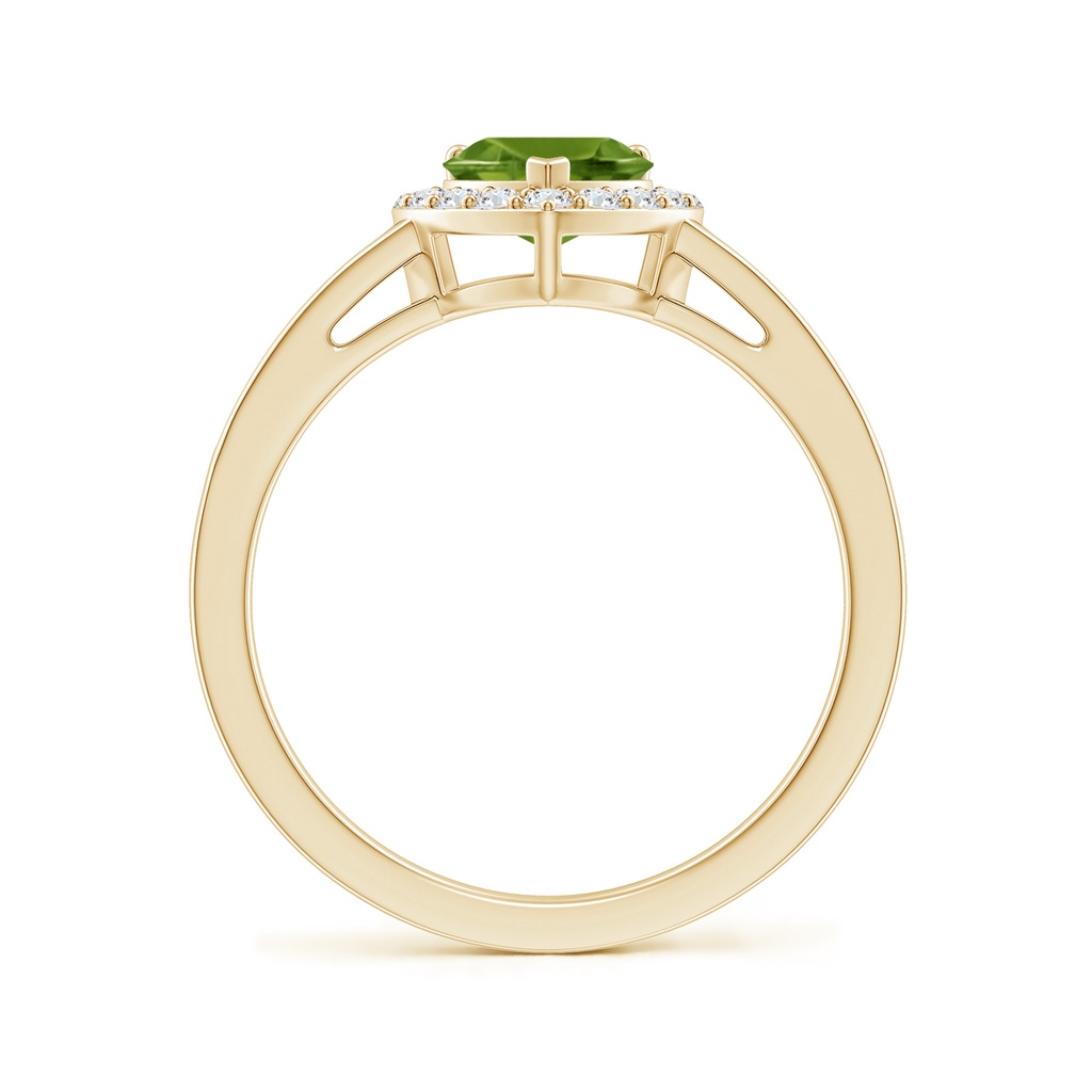 6mm AAAA Heart-Shaped Peridot Halo Ring with Diamond Accents in Yellow Gold - side_1