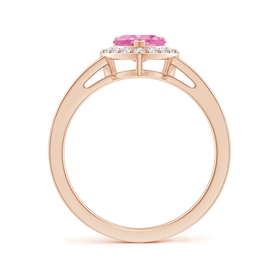 6mm A Heart-Shaped Pink Sapphire Halo Ring with Diamond Accents in Rose Gold side-1
