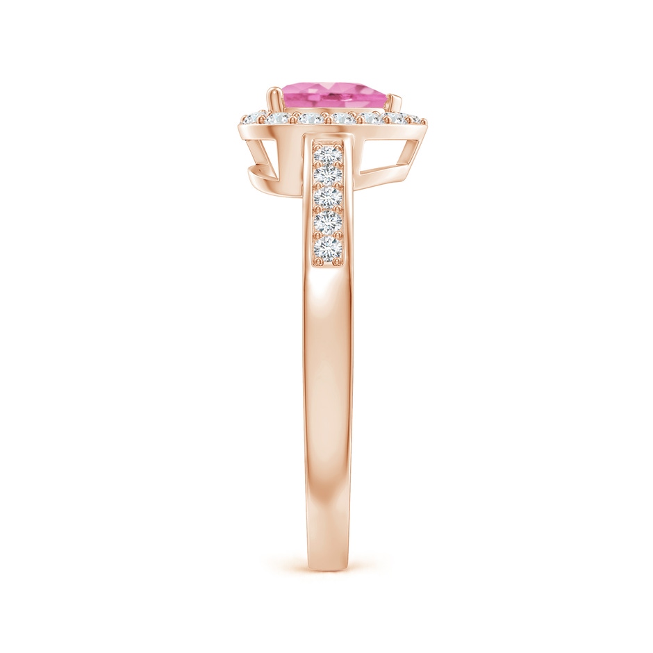 6mm A Heart-Shaped Pink Sapphire Halo Ring with Diamond Accents in Rose Gold side-2