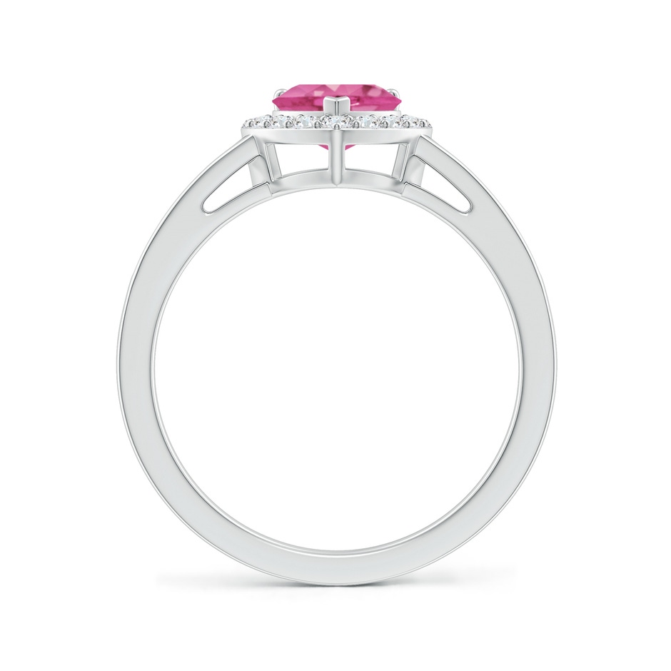 6mm AAA Heart-Shaped Pink Sapphire Halo Ring with Diamond Accents in White Gold side-1