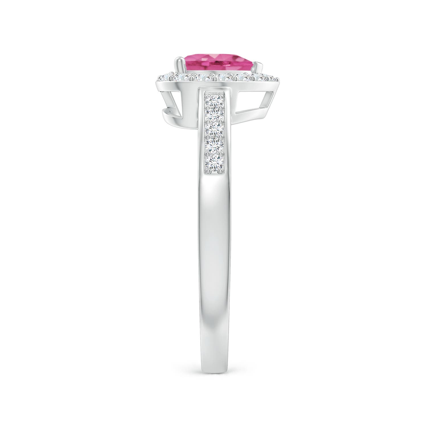 AAA - Pink Sapphire / 1.08 CT / 14 KT White Gold