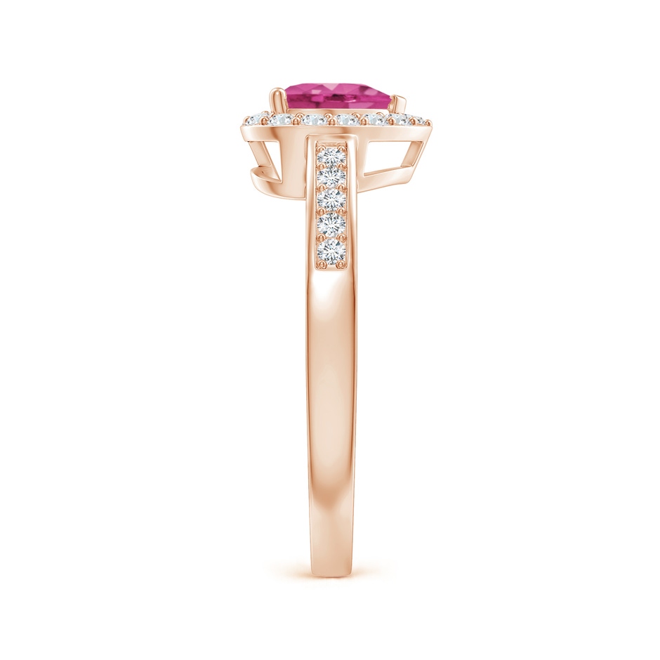 6mm AAAA Heart-Shaped Pink Sapphire Halo Ring with Diamond Accents in Rose Gold side-2