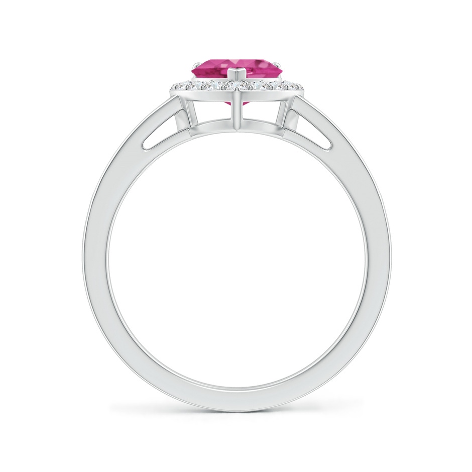 6mm AAAA Heart-Shaped Pink Sapphire Halo Ring with Diamond Accents in White Gold side-1