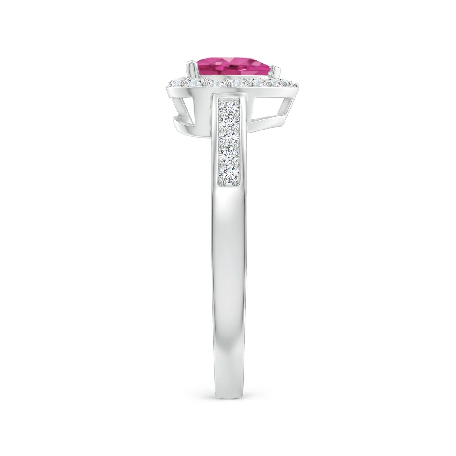 AAAA - Pink Sapphire / 1.08 CT / 14 KT White Gold