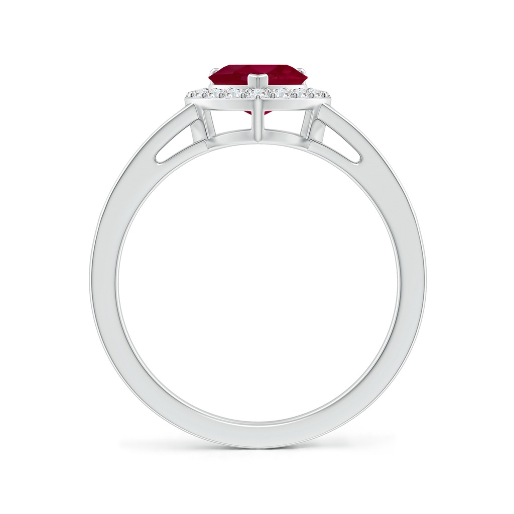 6mm A Heart-Shaped Ruby Halo Ring with Diamond Accents in White Gold Side-1