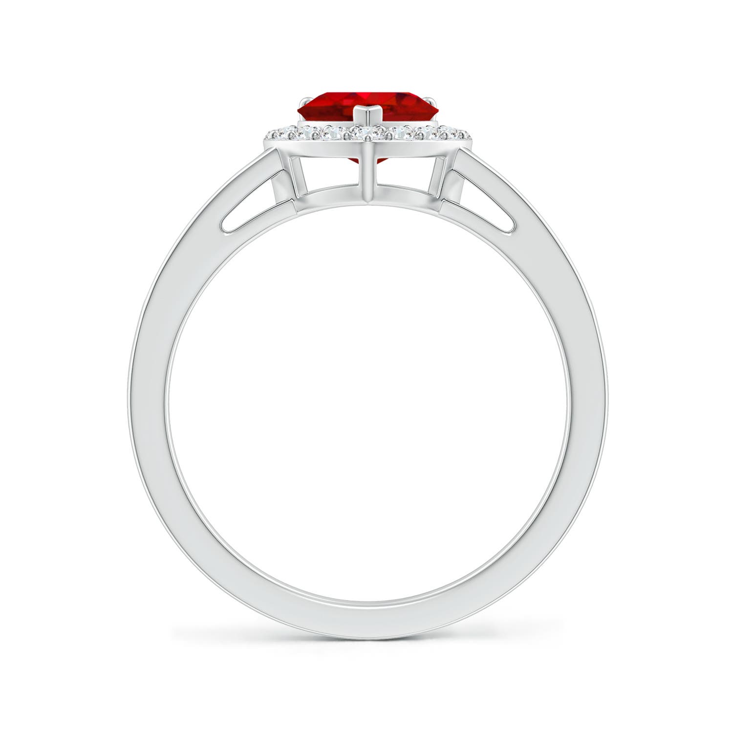 AAA - Ruby / 1.08 CT / 14 KT White Gold