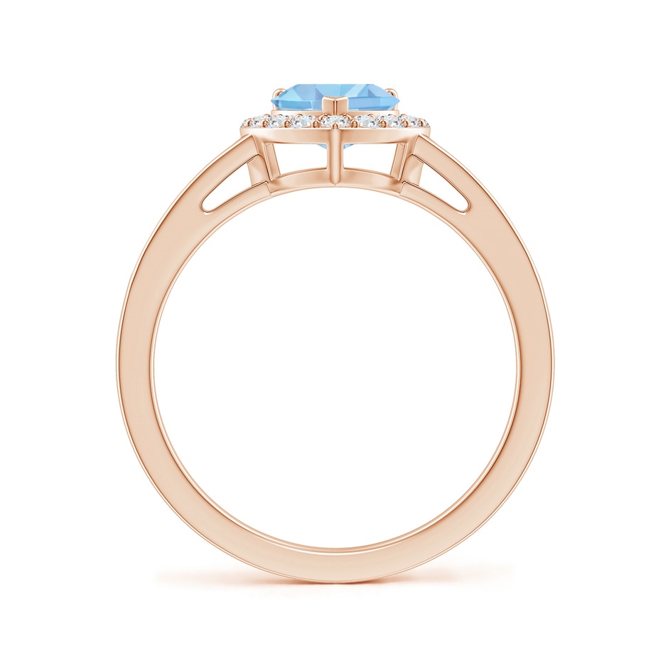 6mm A Heart-Shaped Swiss Blue Topaz Halo Ring with Diamond Accents in Rose Gold side-1