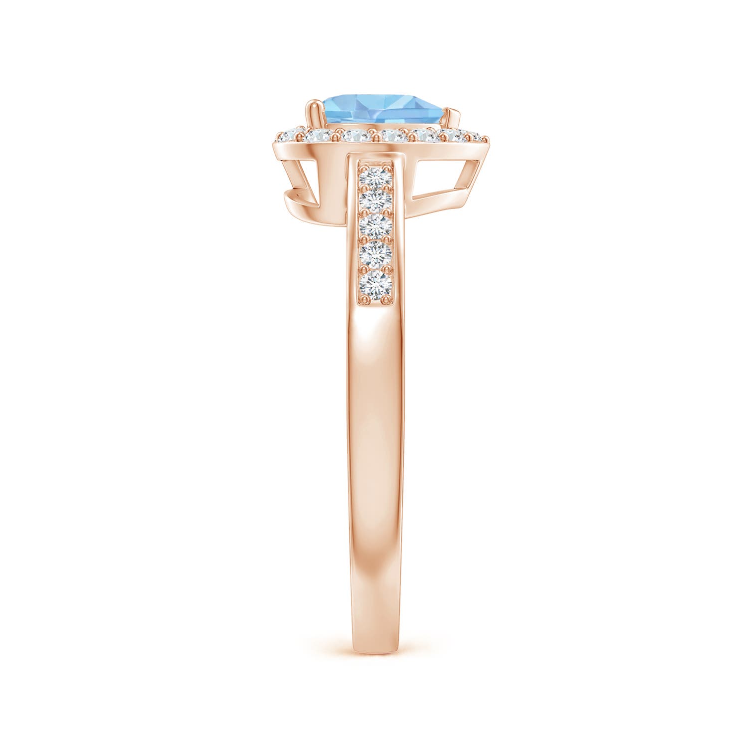 A - Swiss Blue Topaz / 1.2 CT / 14 KT Rose Gold