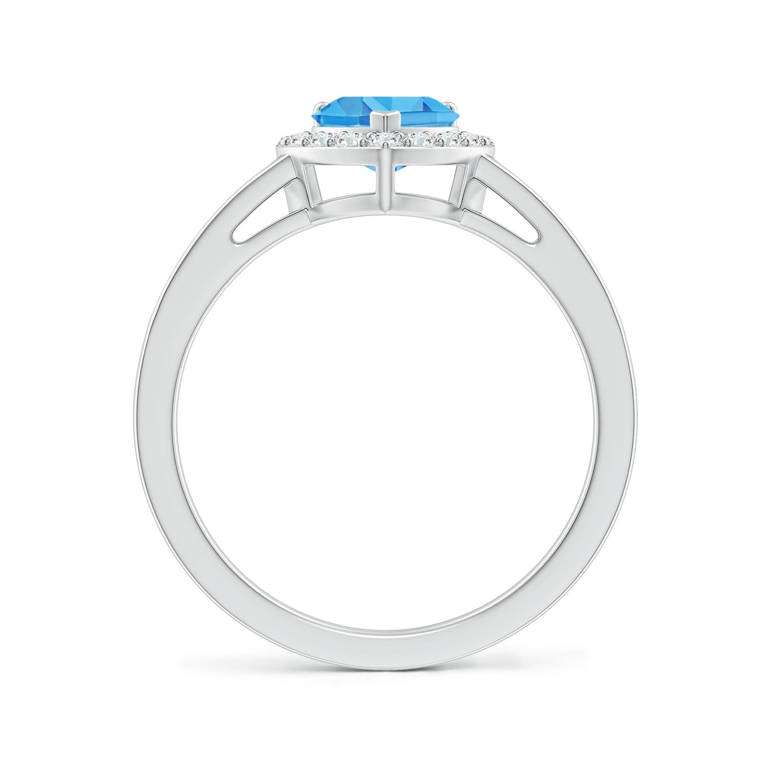 AAA - Swiss Blue Topaz / 1.2 CT / 14 KT White Gold