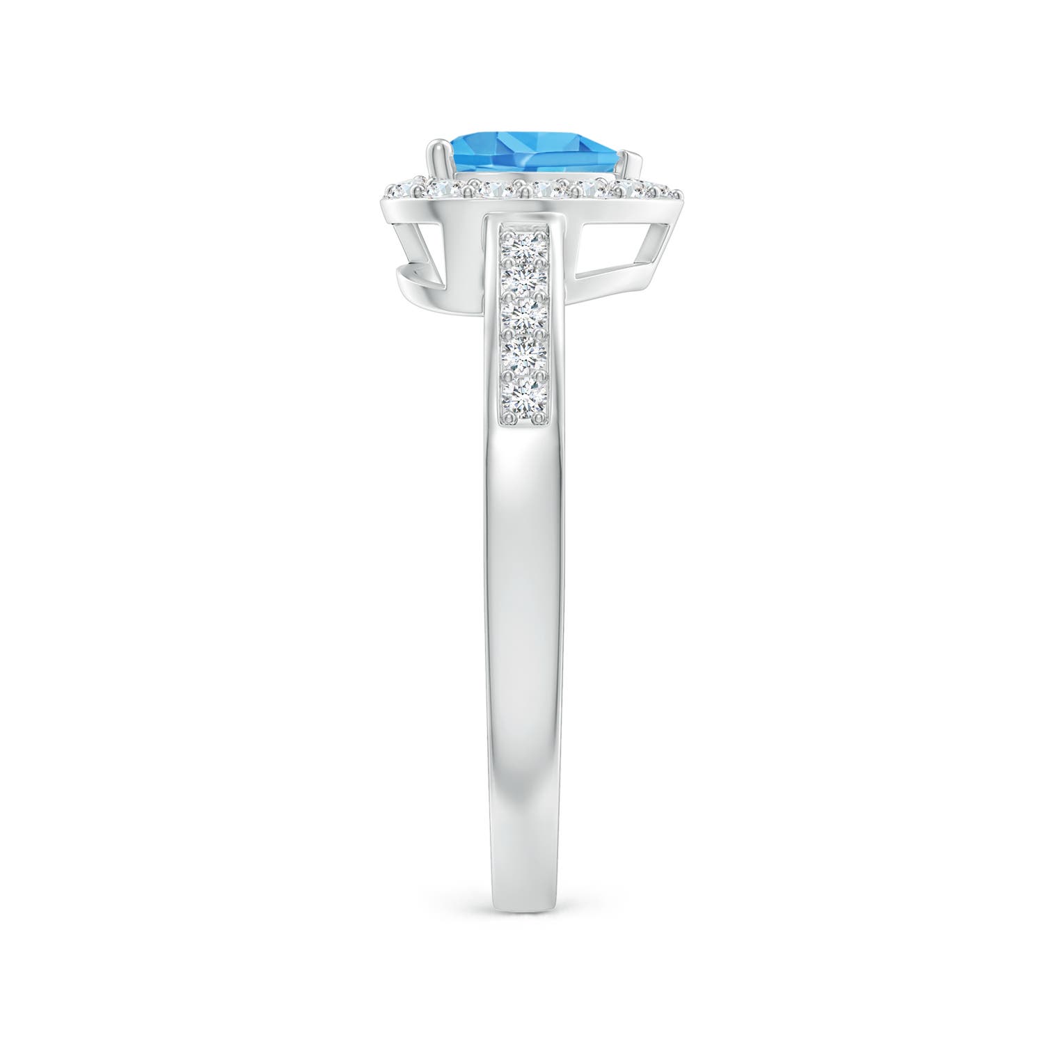 AAA - Swiss Blue Topaz / 1.2 CT / 14 KT White Gold