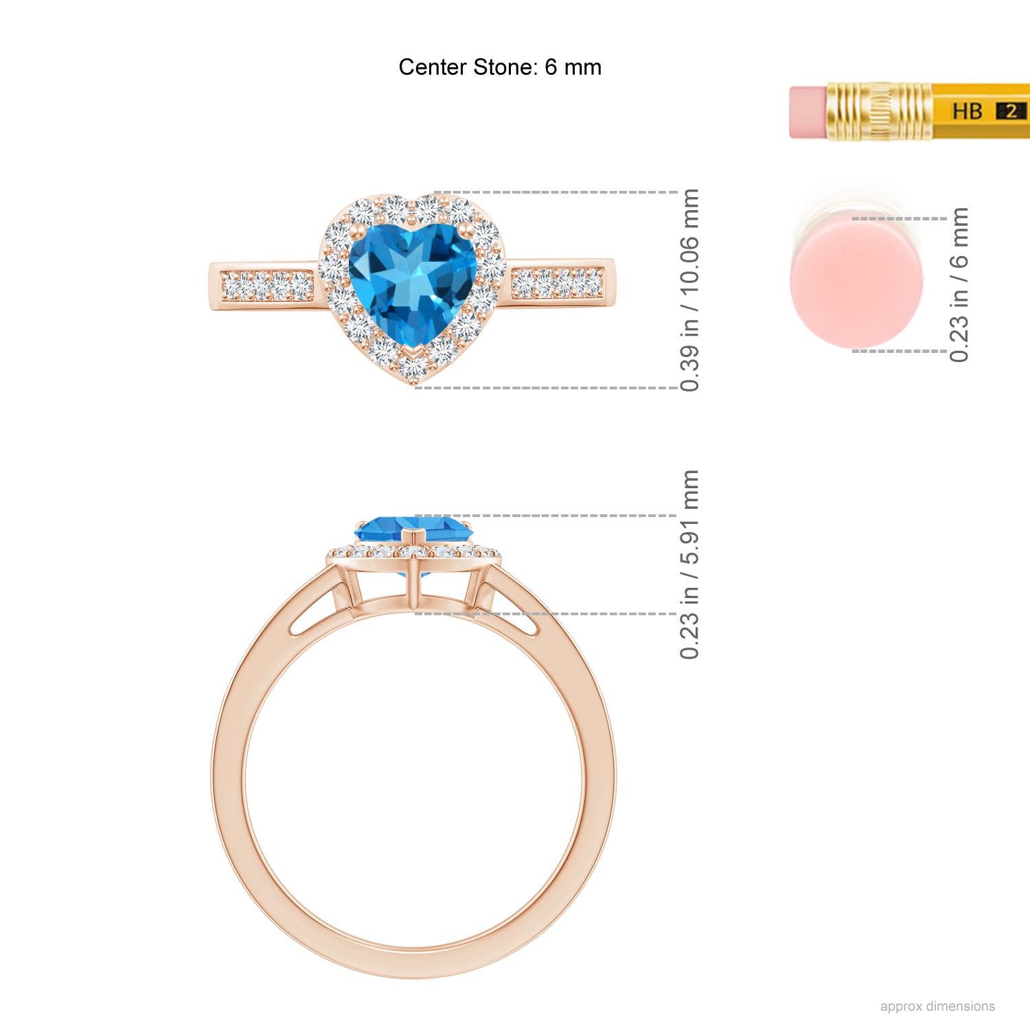 AAAA - Swiss Blue Topaz / 1.2 CT / 14 KT Rose Gold