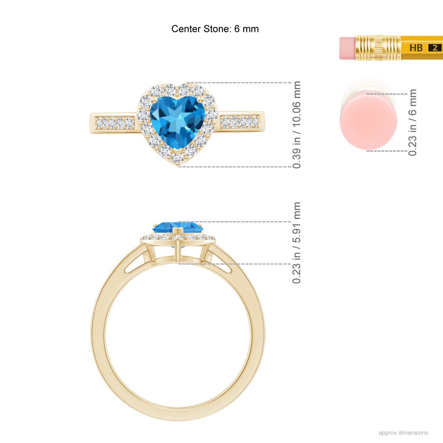 AAAA - Swiss Blue Topaz / 1.2 CT / 14 KT Yellow Gold