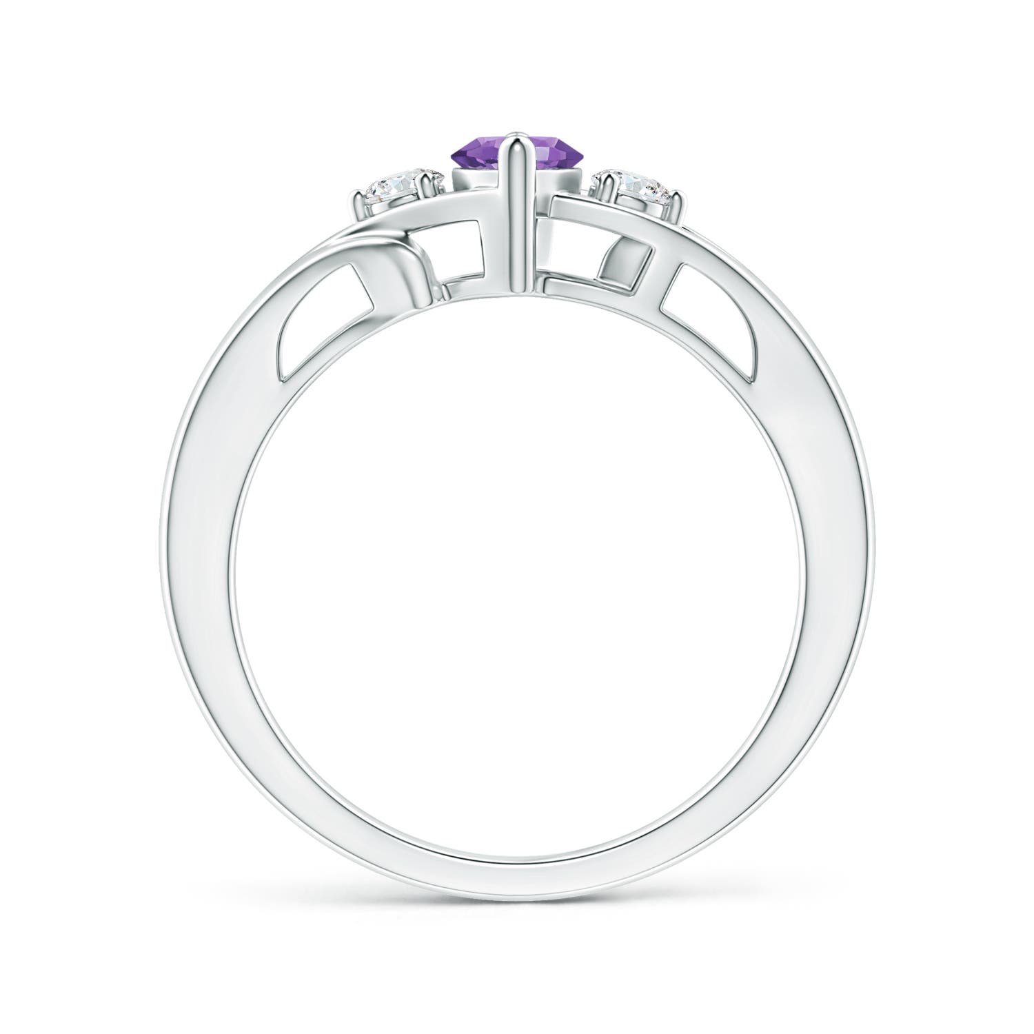 AA - Amethyst / 0.64 CT / 14 KT White Gold