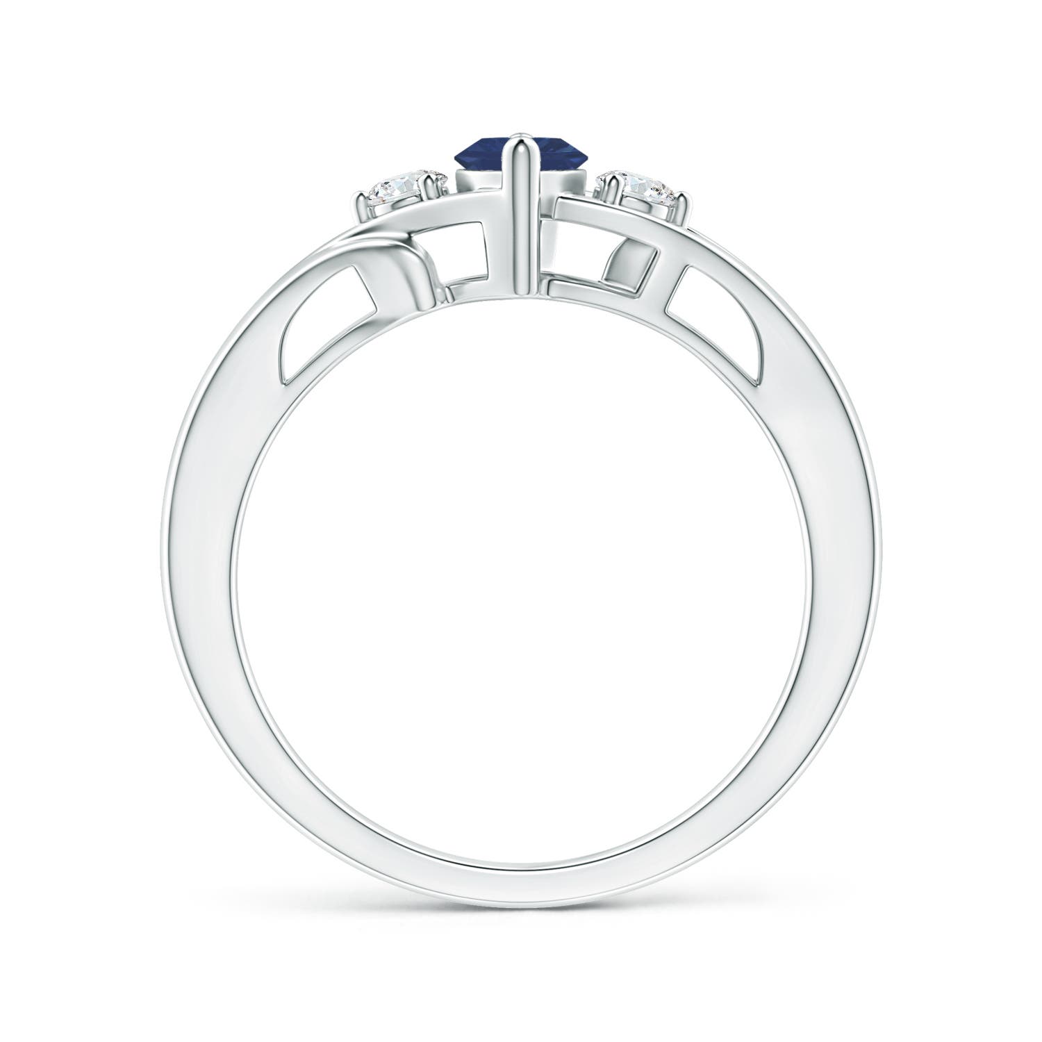 A - Blue Sapphire / 0.74 CT / 14 KT White Gold