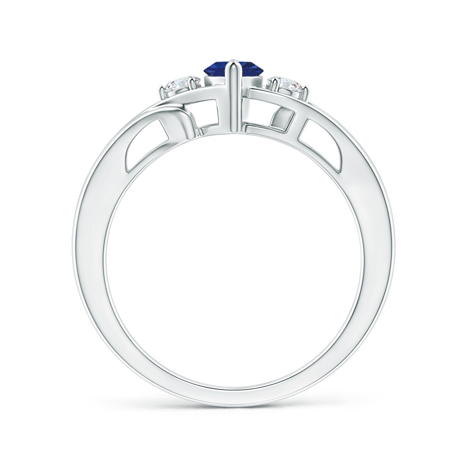 8x4mm AAA Marquise Sapphire Split Shank Ring with Diamonds in White Gold product image