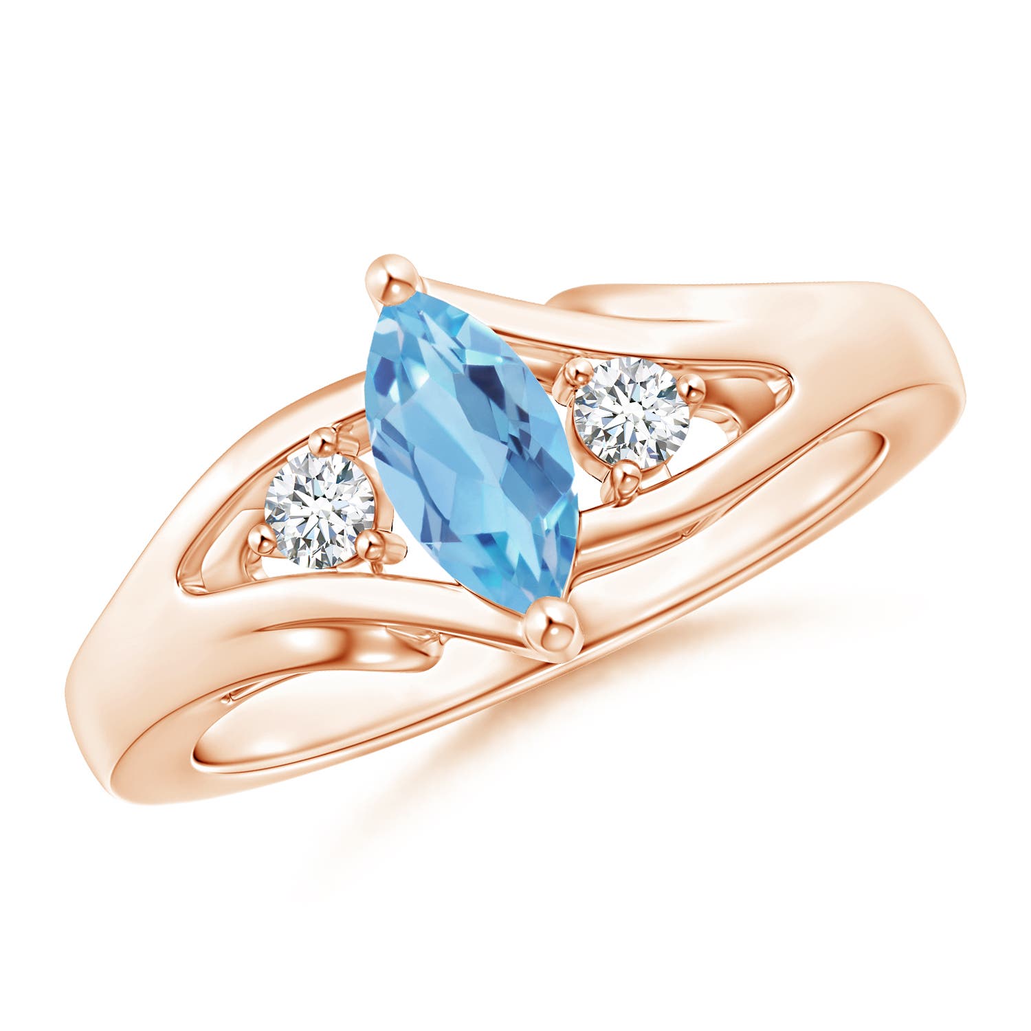 A - Swiss Blue Topaz / 0.74 CT / 14 KT Rose Gold