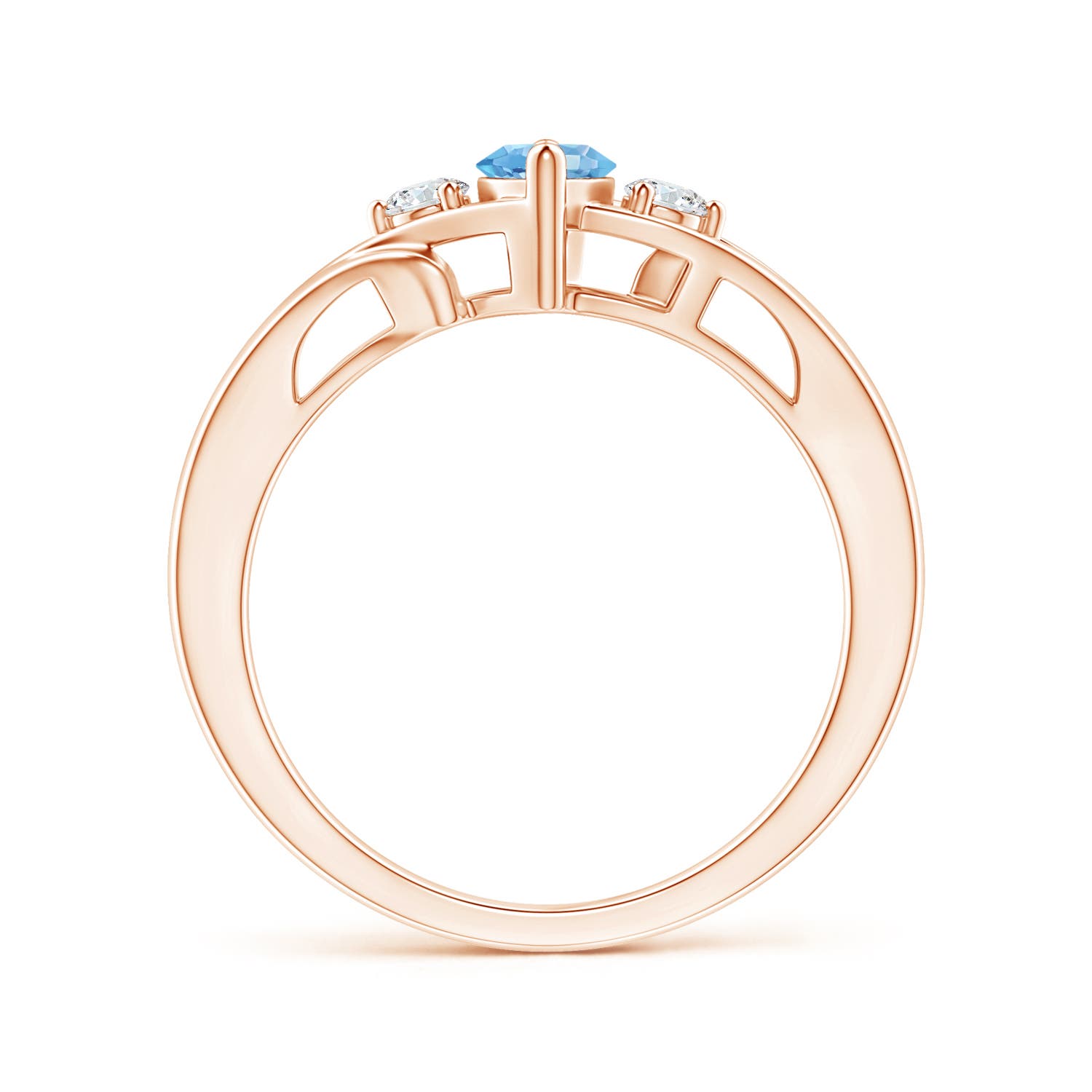 A - Swiss Blue Topaz / 0.74 CT / 14 KT Rose Gold