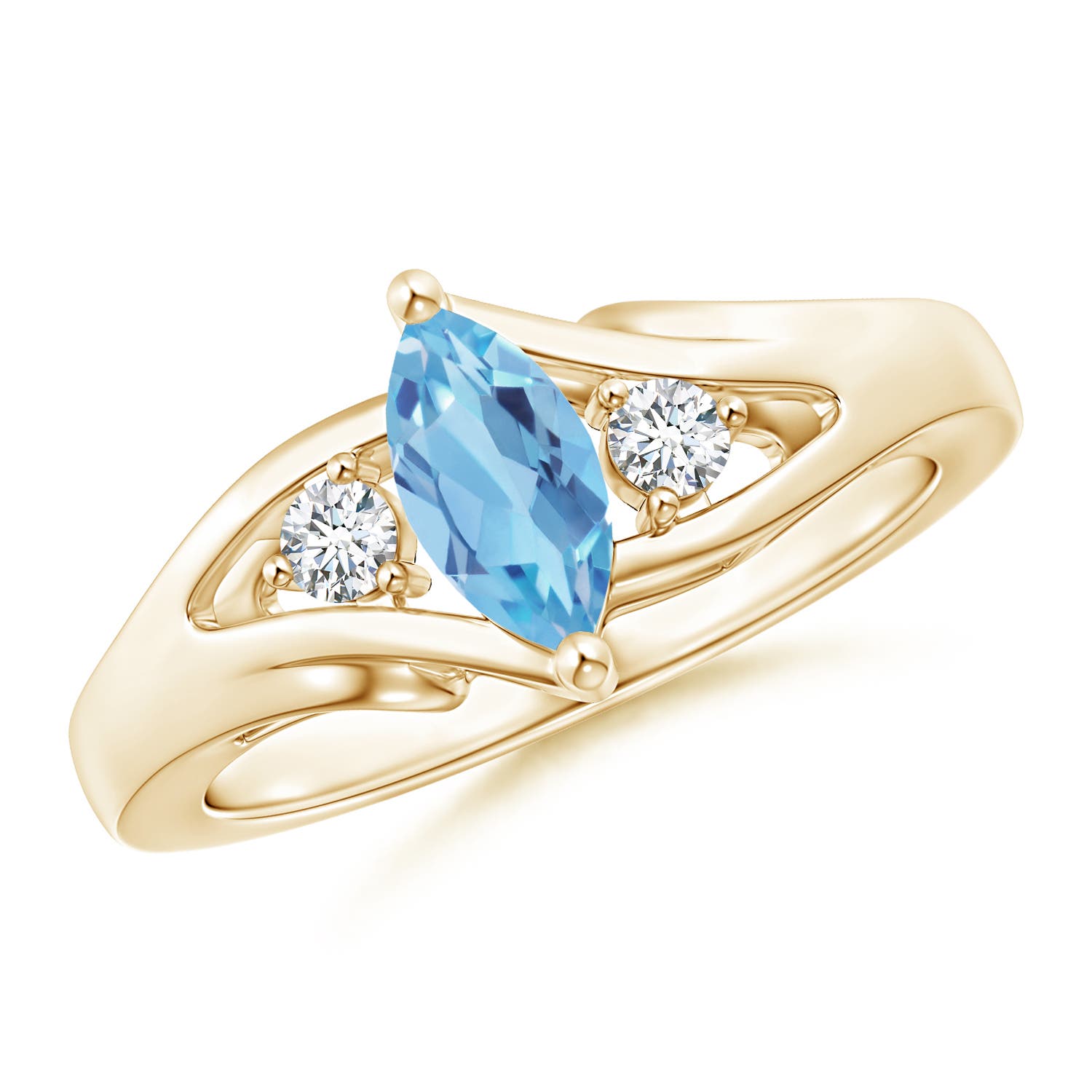 A - Swiss Blue Topaz / 0.74 CT / 14 KT Yellow Gold