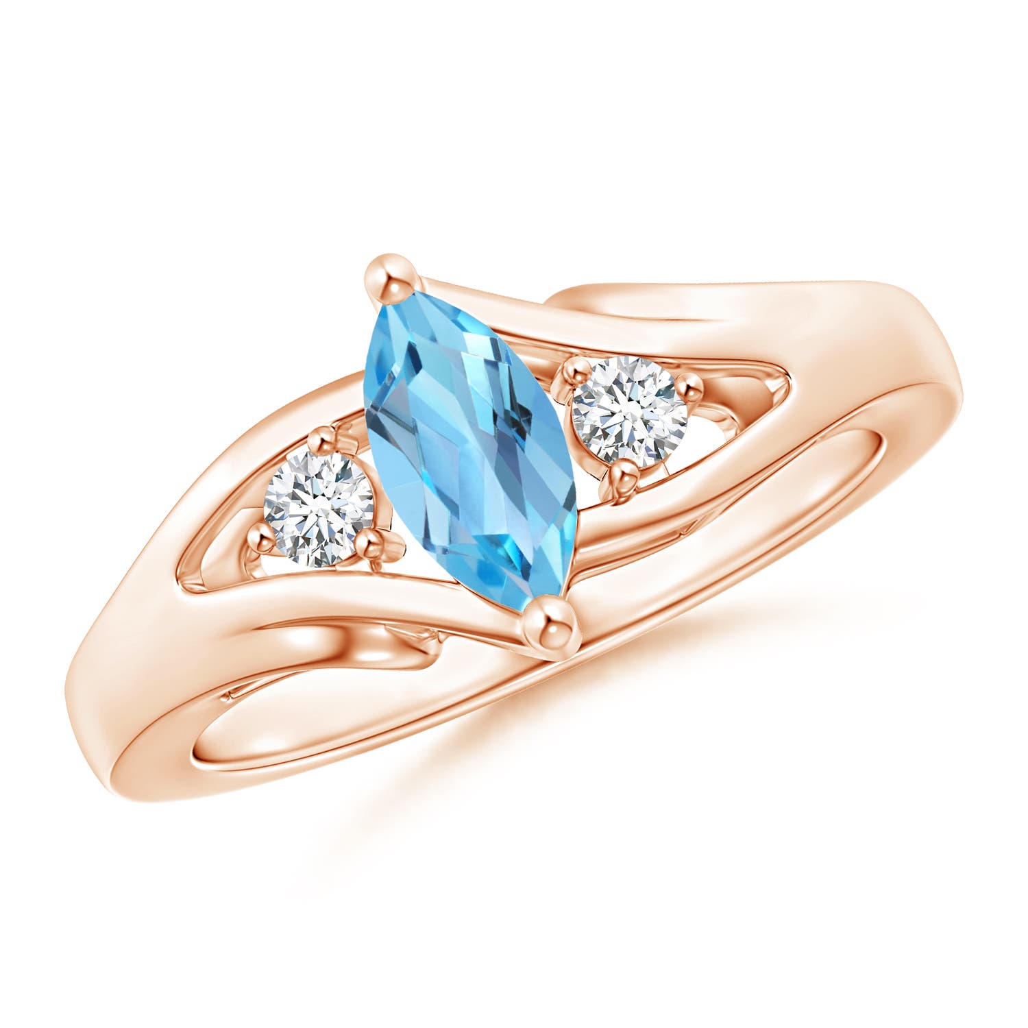 AA - Swiss Blue Topaz / 0.74 CT / 14 KT Rose Gold