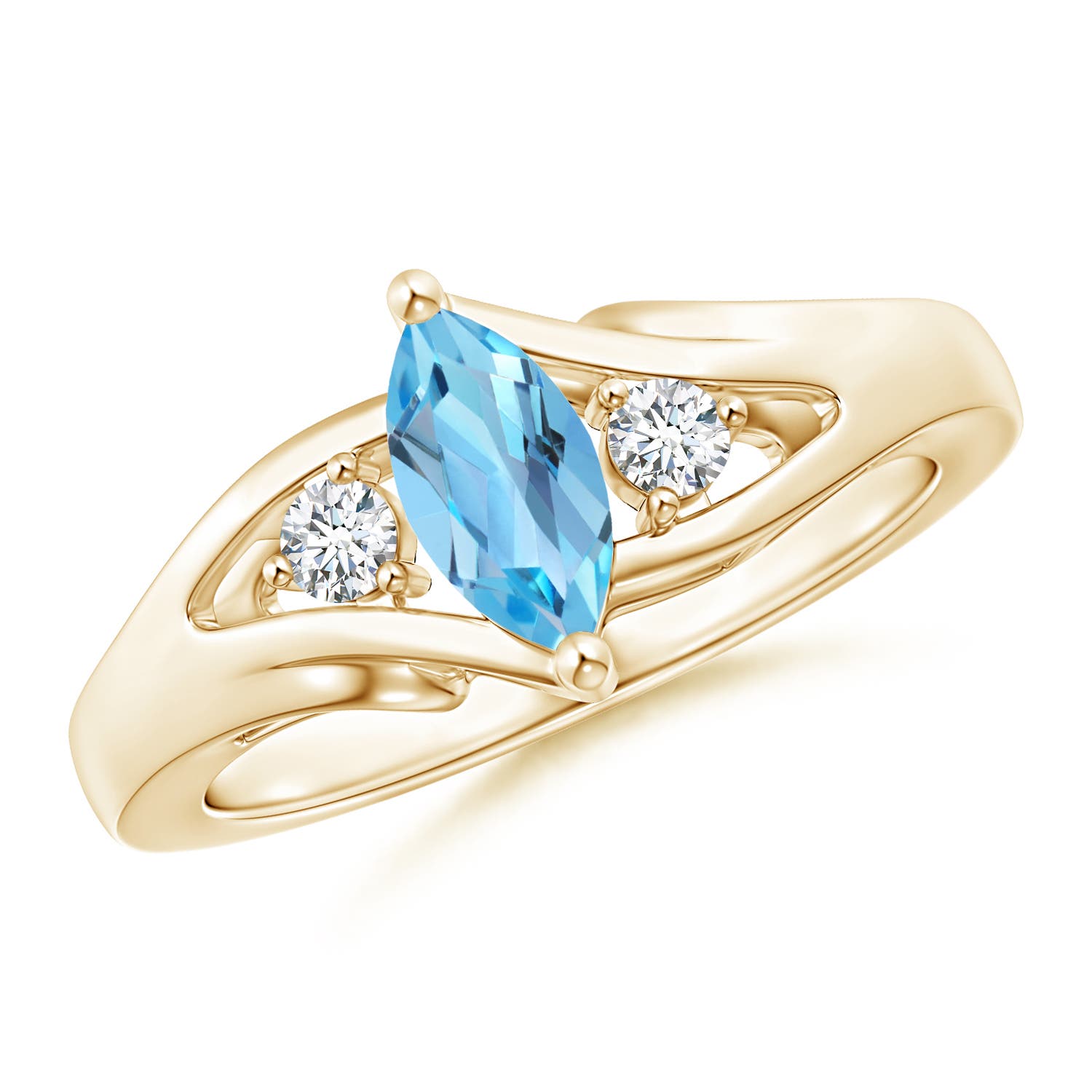 AA - Swiss Blue Topaz / 0.74 CT / 14 KT Yellow Gold