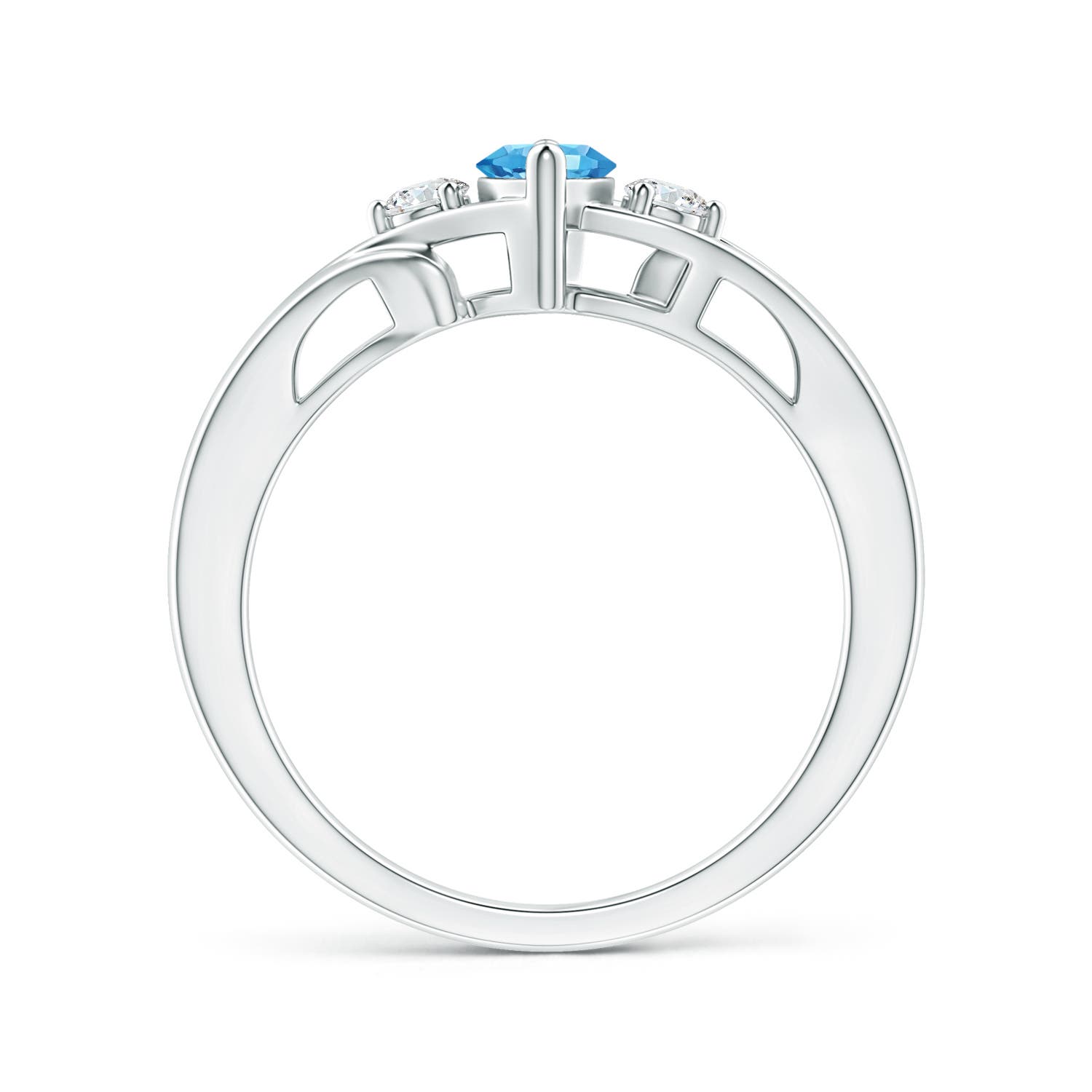 AAA - Swiss Blue Topaz / 0.74 CT / 14 KT White Gold