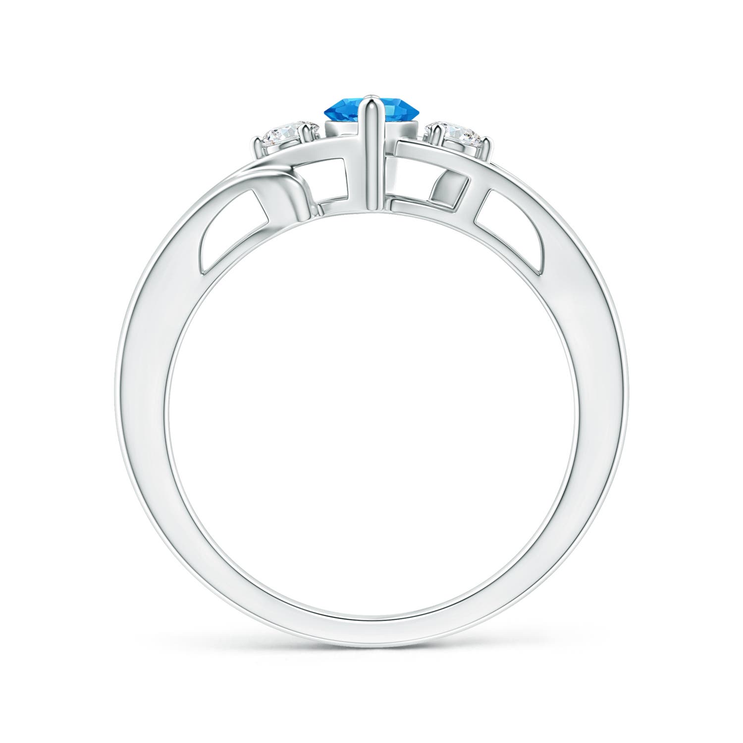 AAAA - Swiss Blue Topaz / 0.74 CT / 14 KT White Gold