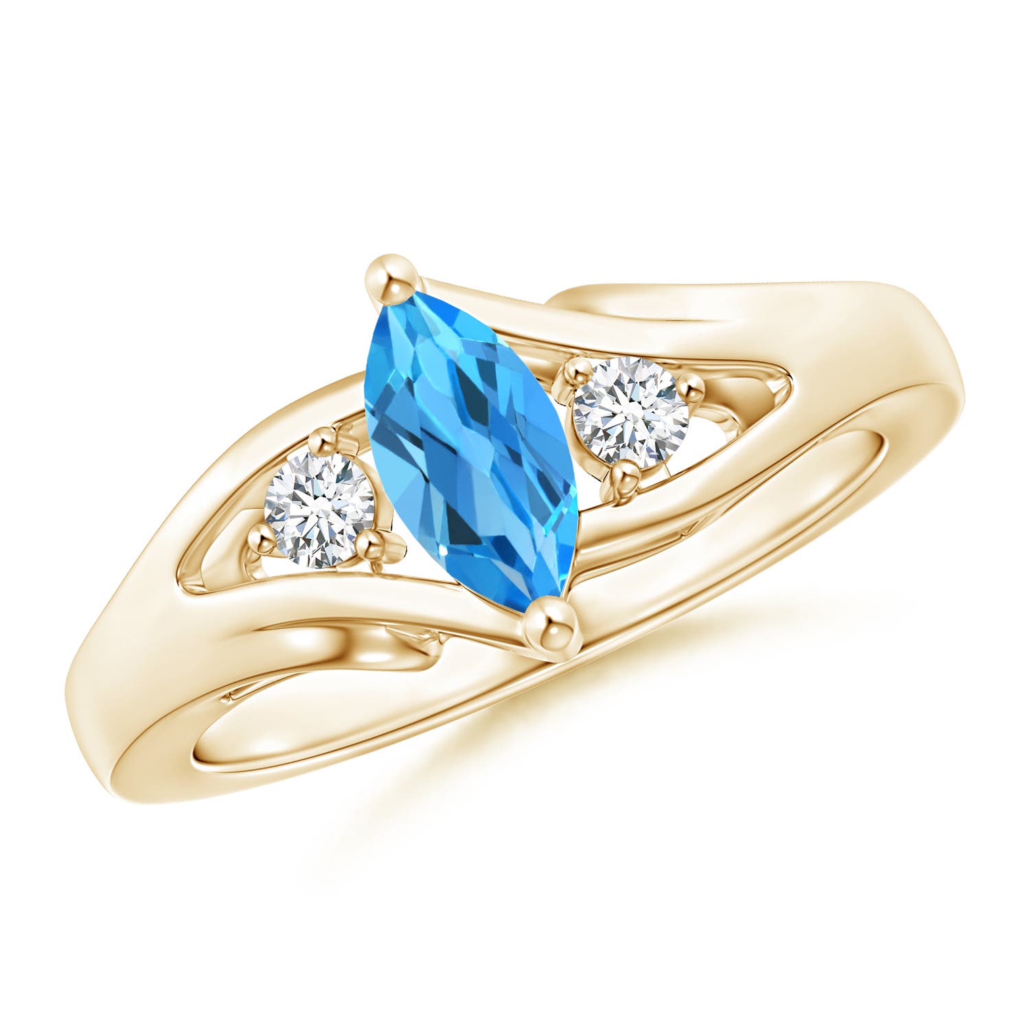 AAAA - Swiss Blue Topaz / 0.74 CT / 14 KT Yellow Gold