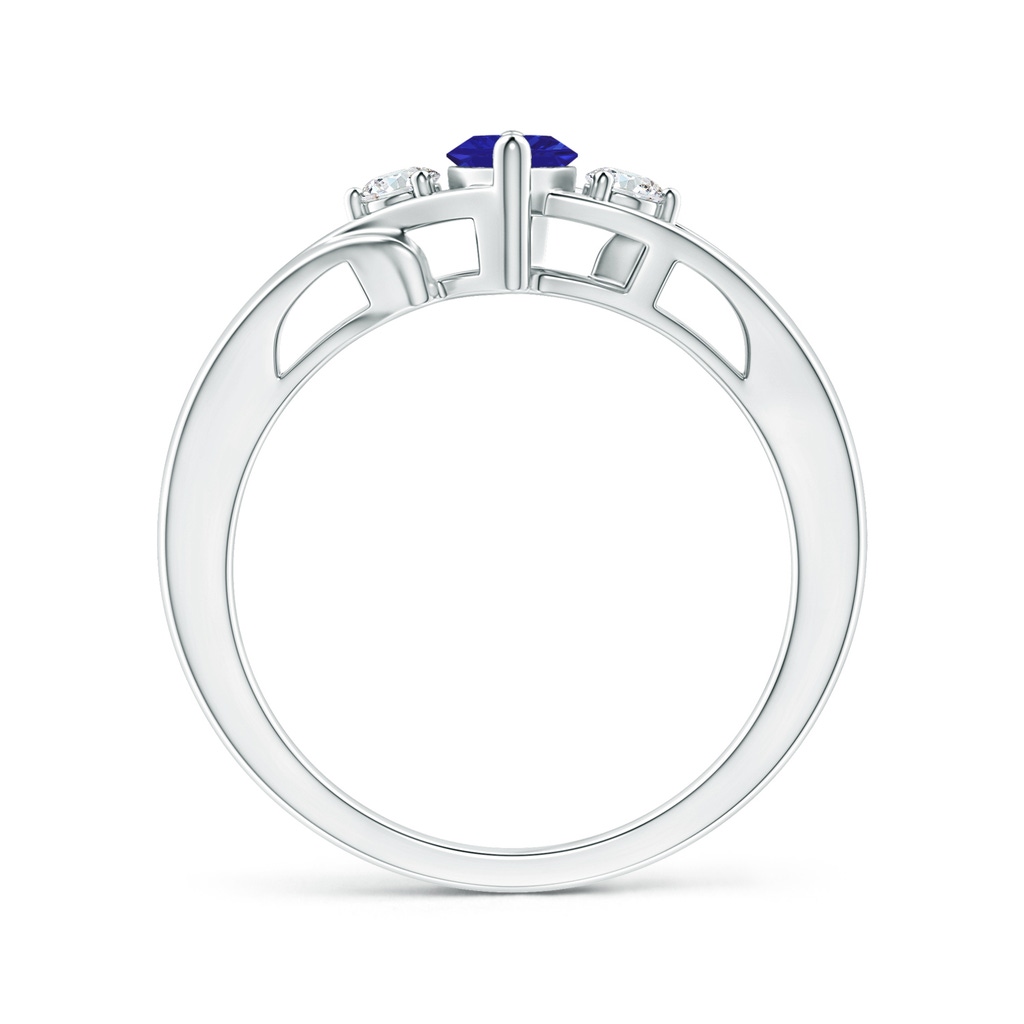 8x4mm AAAA Marquise Tanzanite Split Shank Ring with Diamonds in White Gold Product Image
