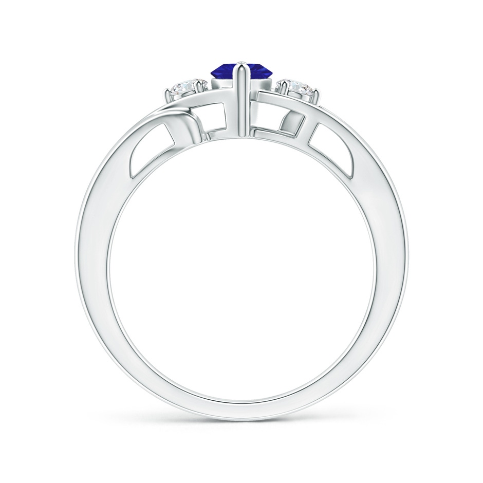 8x4mm AAAA Marquise Tanzanite Split Shank Ring with Diamonds in White Gold product image