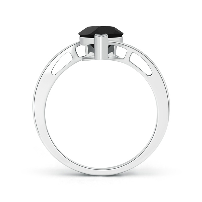 9x6mm AAA Solitaire Pear-Shaped Black Onyx Bypass Ring in White Gold Product Image