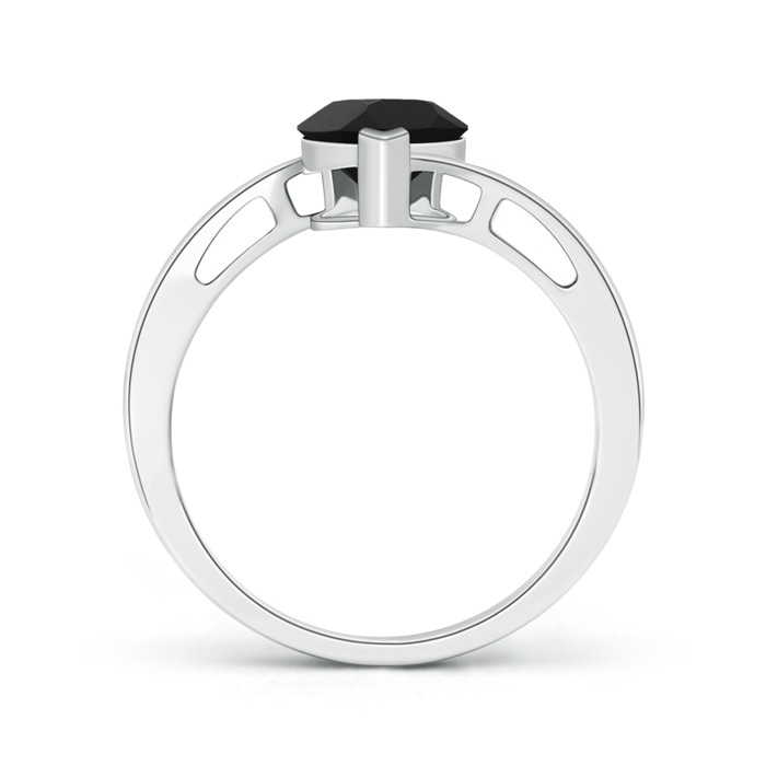 9x6mm AAA Solitaire Pear-Shaped Black Onyx Bypass Ring in White Gold product image