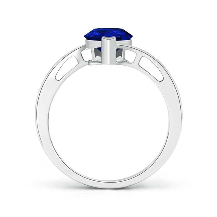 9x7mm AAAA Solitaire Pear-Shaped Sapphire Bypass Ring in White Gold Product Image