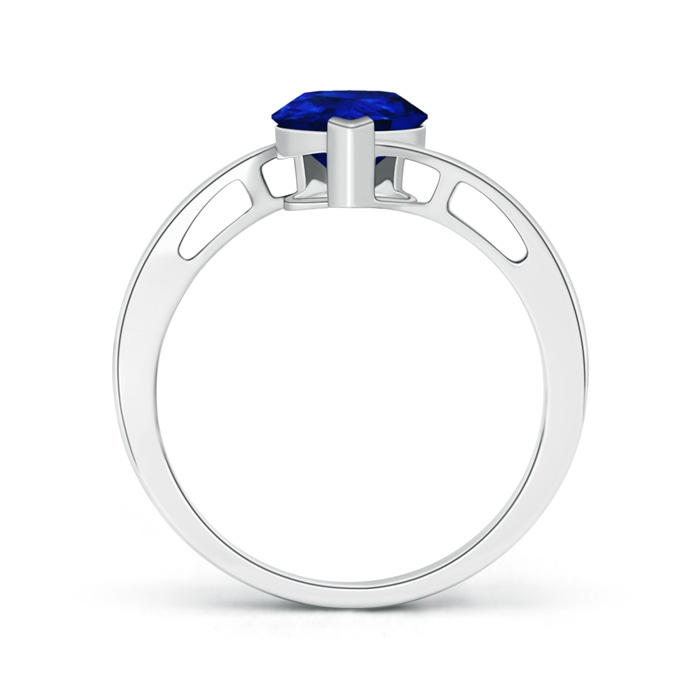 9x7mm AAAA Solitaire Pear-Shaped Sapphire Bypass Ring in White Gold product image