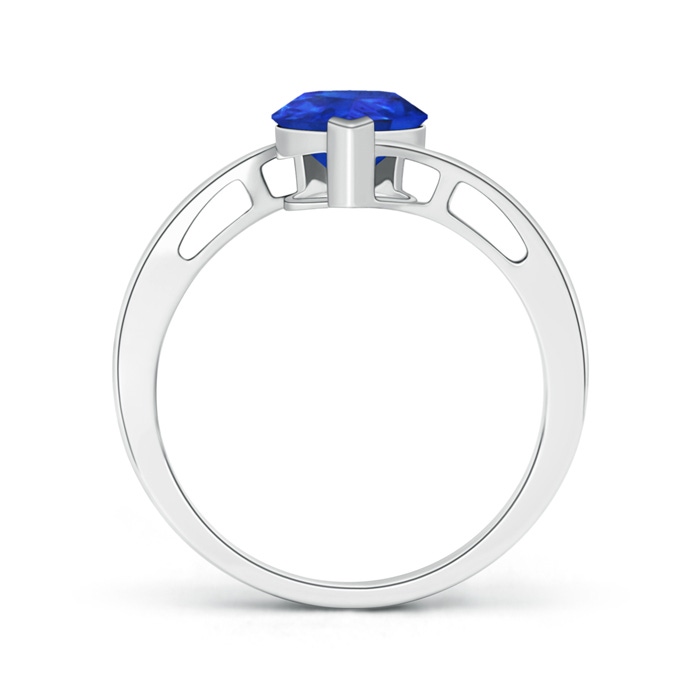 9x7mm AAA Solitaire Pear-Shaped Tanzanite Bypass Ring in White Gold Product Image