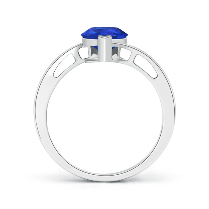 9x7mm AAA Solitaire Pear-Shaped Tanzanite Bypass Ring in White Gold product image