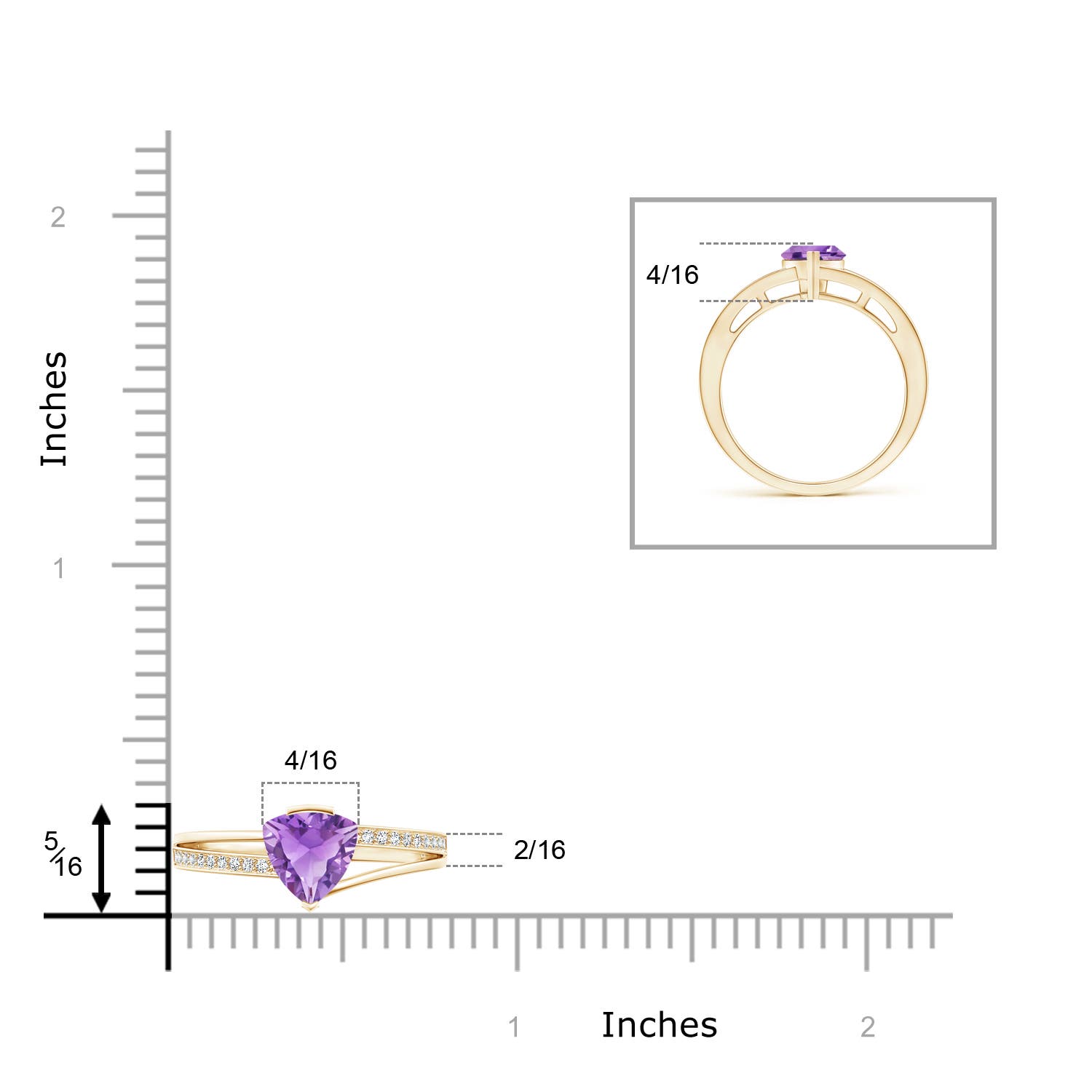 A - Amethyst / 0.8 CT / 14 KT Yellow Gold