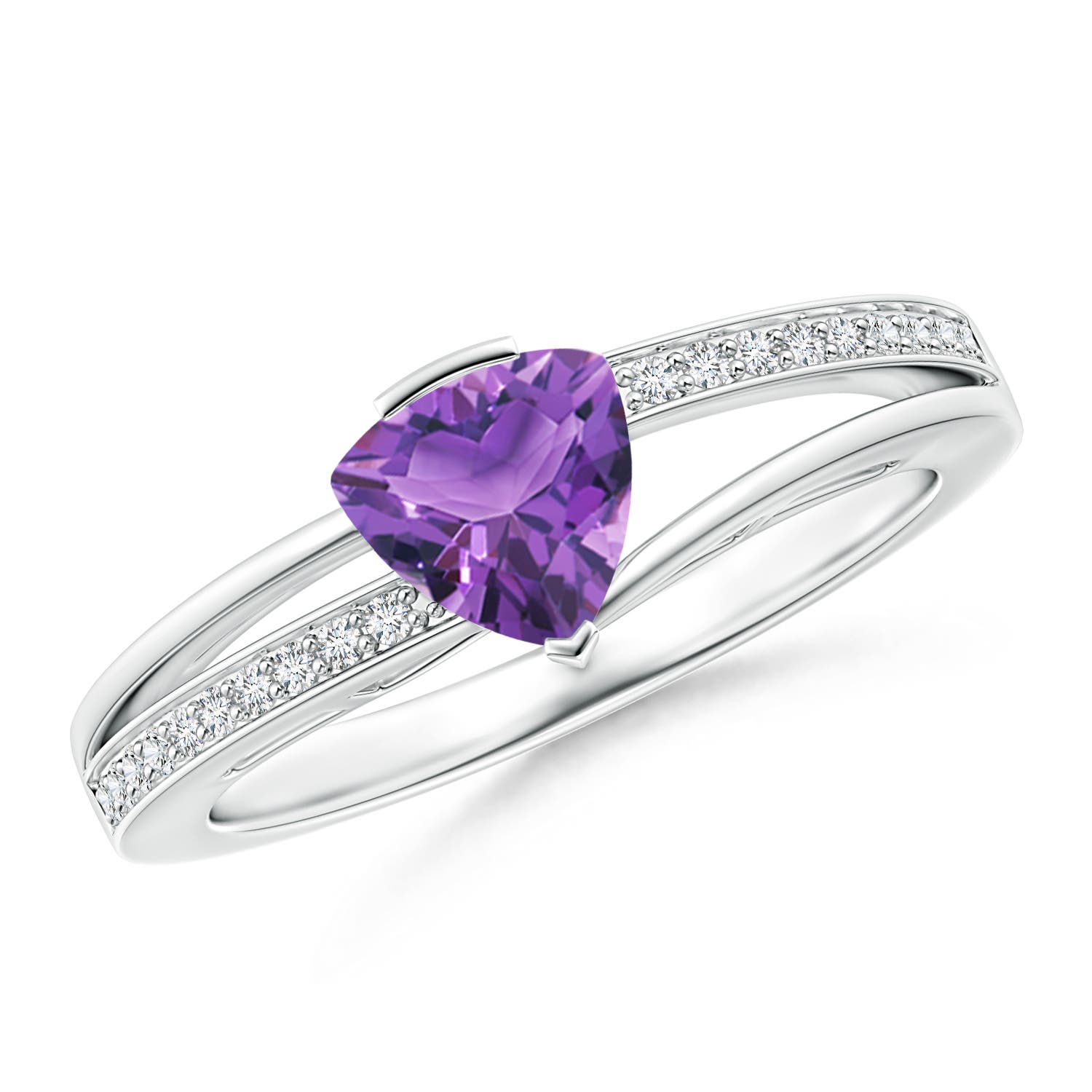 AA - Amethyst / 0.8 CT / 14 KT White Gold