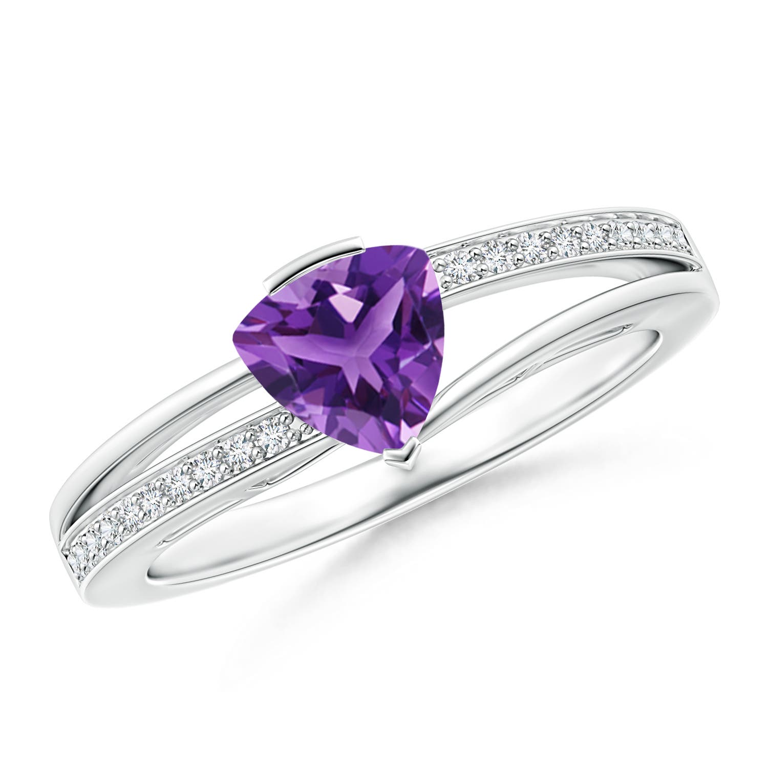 AAA - Amethyst / 0.8 CT / 14 KT White Gold