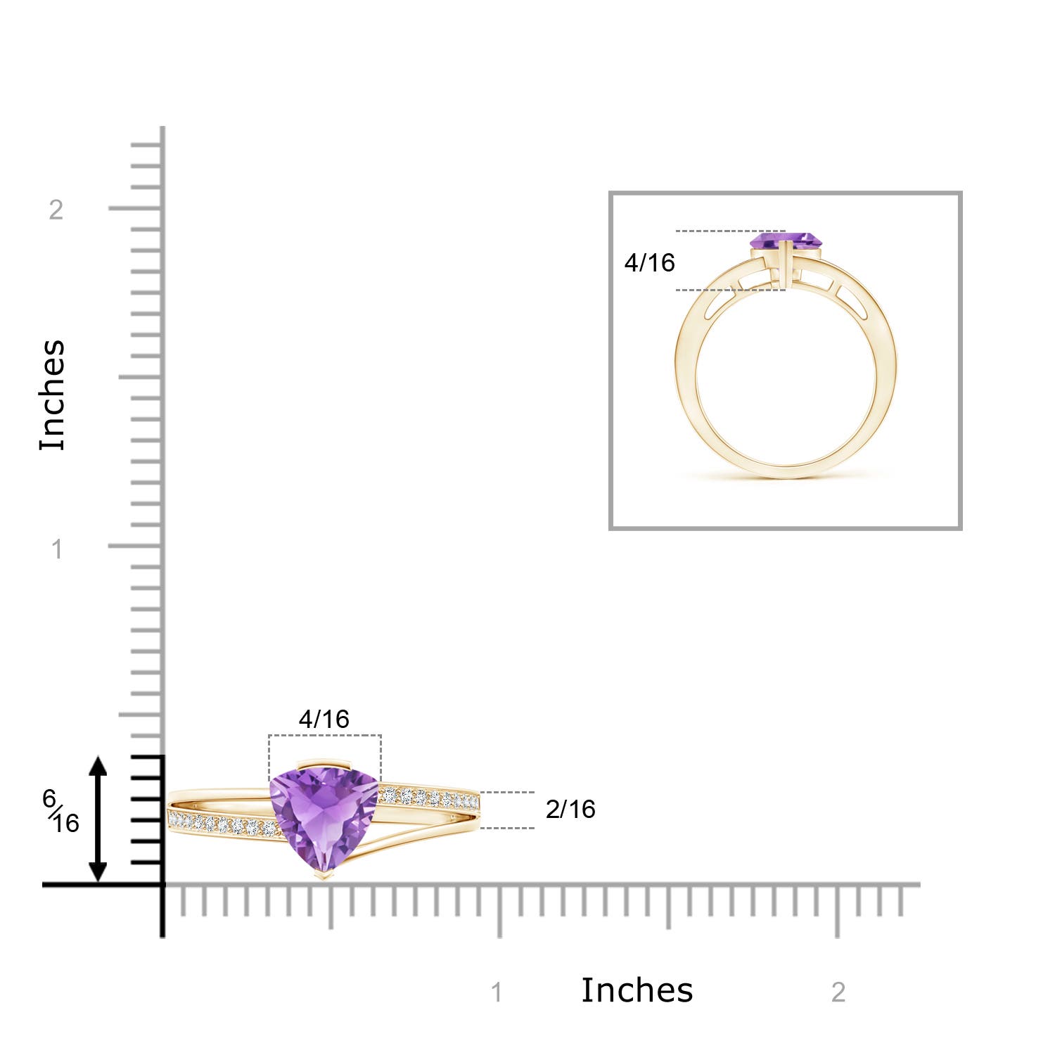 A - Amethyst / 1.2 CT / 14 KT Yellow Gold