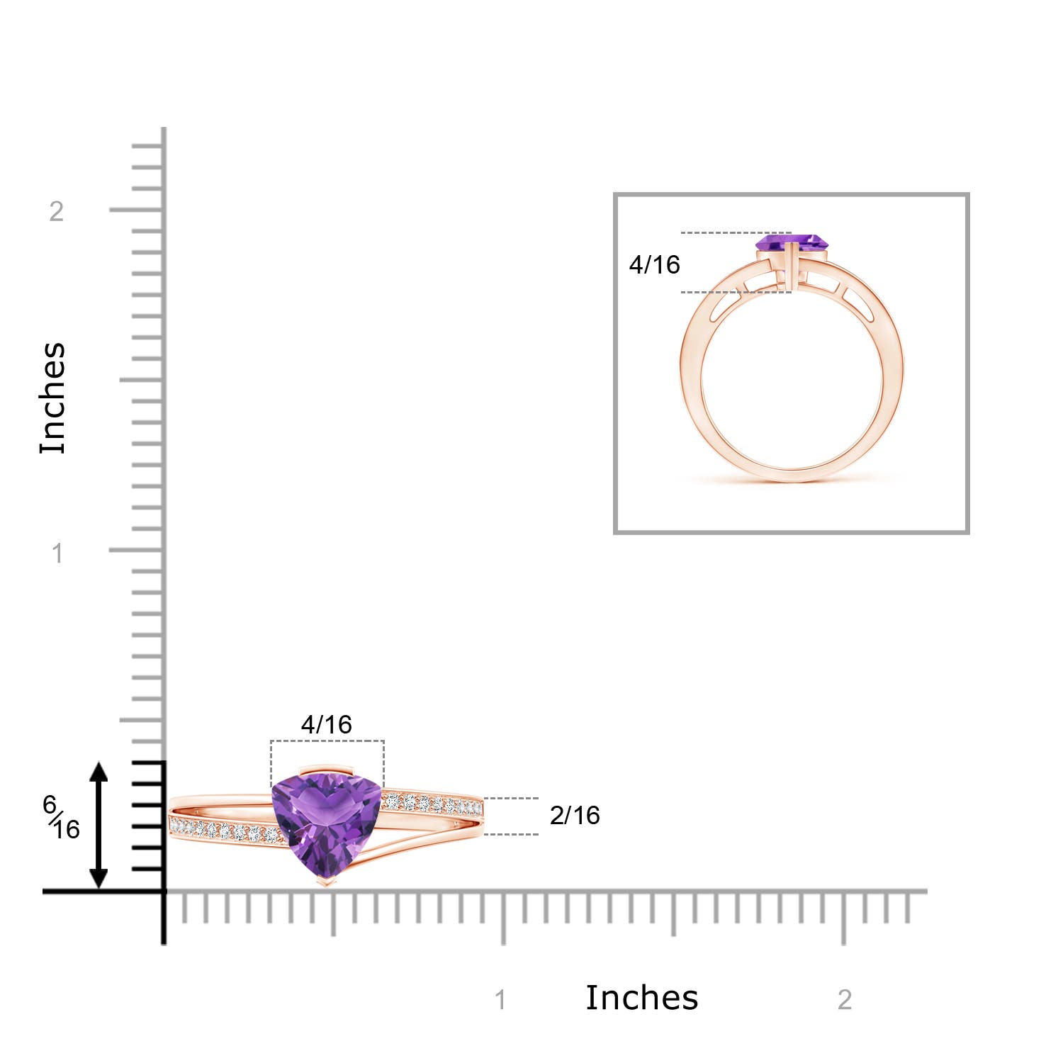 AA - Amethyst / 1.2 CT / 14 KT Rose Gold