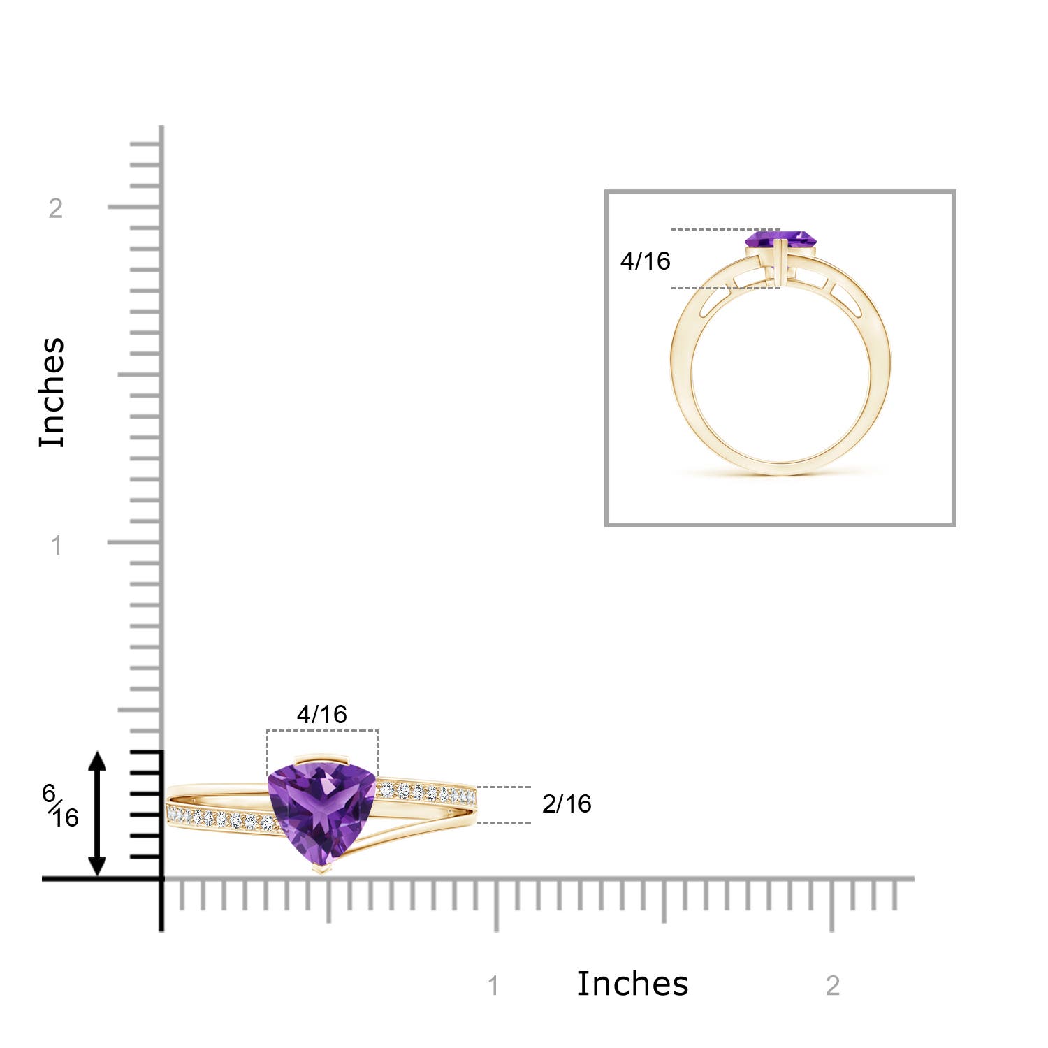 AAA - Amethyst / 1.2 CT / 14 KT Yellow Gold